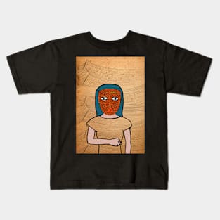 Unique FemaleMask Digital Collectible with DoodleEye Color and DarkSkin on TeePublic Kids T-Shirt